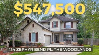 NO BACK NEIGHBORS Tour a 547500 home in The Woodlands Texas [upl. by Ellevehc]