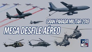 Increíble Desfile Aéreo de las Fuerzas Armadas en Gran Parada Militar Chile 2018 Cámaras FGMEDIA [upl. by Zsuedat]