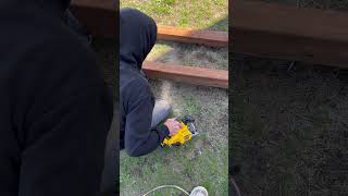 Dewalt 12 volt saw cuts 4x4 Git er done [upl. by Zeph435]