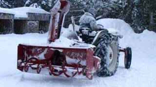 1953 Ford Jubilee Tractor Snowblowing [upl. by Gunner]