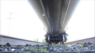 Under a Fast Moving Freight Train Camera POV [upl. by Eiffub]