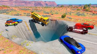 Cars vs Huge Water Potholes BeamNG Drive [upl. by Firestone]