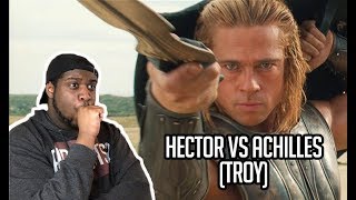 Hector vs Achilles  TROY EPIC FIGHT REACTION 1  AJREACTS2 [upl. by Neumark304]