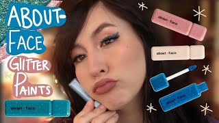 ABOUT FACE BEAUTY FRACTAL GLITTER EYE PAINTS MOUSSE EYESHADOWS SWATCHES TUTORIALS REVIEW HALSEY [upl. by Wilhelmina182]