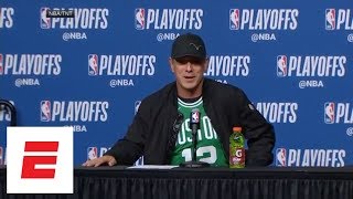 FULL Drew Bledsoe ‘fired up’ watching Boston Celtics win Game 5 vs Philadelphia 76ers  ESPN [upl. by Narahs]