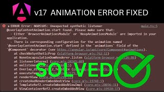 Angular v17 Animation Not Working Import Error BrowserAnimationModule in HINDI [upl. by Joli]