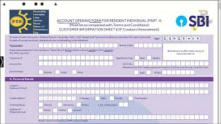 SBI में खाता खोलने का फॉर्म कैसे भरे 2024  sbi account opening form filling sample 2024  SBI Form [upl. by Thevenot]