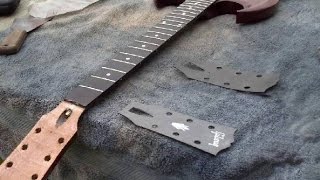 Gibson headstock veneer overlay removal [upl. by Esyle665]