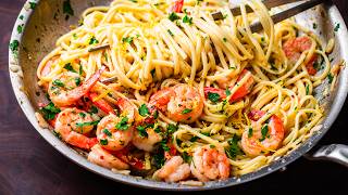 Lemon Garlic Shrimp Pasta  So Easy Youll Make It All Year Long [upl. by Reagan]