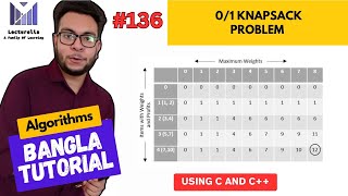 Part615 01 Knapsack Problem Dynamic Programming  Part3  Algorithms Bangla Tutorial [upl. by Hein638]