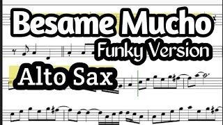 Besame Mucho Alto Sax Sheet Music Backing Track Play Along Partitura [upl. by Nylsirhc]