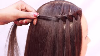 new waterfall hairstyle  easy hairstyle  open hairstyle  hairstyle [upl. by Noterb]