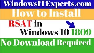 How to install active directory on windows 10 1809  RSAT tool in Windows 10 [upl. by Neomah]