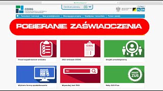 Jak pobrać ZAŚWIADCZENIE o wpisie w CEiDG [upl. by Enneibaf]