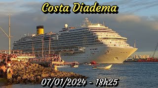 Costa Diadema saindo de Santos 07012024 [upl. by Zerep923]