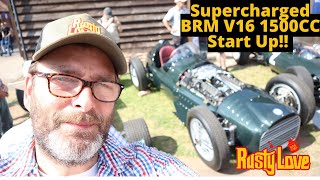 Supercharged BRM V16 15L Engine start  Shelsley Walsh Hillclimb [upl. by Yelhsa]