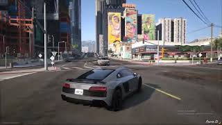 Audi R8 V10 LOUD Open Pipe Exhaust Engine Sound Mod  GTA 5 RP  FiveM [upl. by Ennovad134]