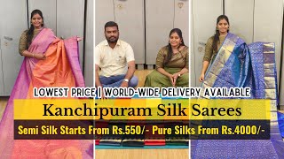 ➡️💥 Kanchipuram Pure Silk Sarees  Soft Silk amp Wedding Silk Sarees  KP Silks Kanchipuram Saree Shop [upl. by Lavud]