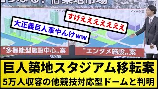 【すごすぎいいい！！】巨人築地スタジアム移転案、5万人収容の他競技対応型ドームと判明w w w w w w【反応集】【プロ野球反応集】【2chスレ】【5chスレ】 [upl. by Robert71]