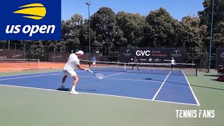 Filip Krajinovic practice with Janko Tipsarevic for Us Open 2020  1080p [upl. by Nolyk]