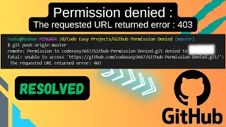 RESOLVED Github permission denied The requested URL returned error 403 [upl. by Liggett]