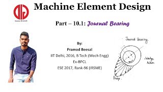 MD Part 101  Journal Bearing Introduction  Hydrodynamic and hydrostatic lubrication [upl. by Llenram]