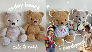 how to crochet a cute bear wearing a cardigan  amigurumi tutorial no magic ring  free pattern [upl. by Htieh653]