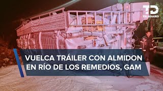 Tráiler vuelca en Río de los Remedios en la GAM causa caos vial [upl. by Amocat]