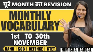 Learn Most Important Vocabulary Words  November Month  The Hindu Editorial  Nimisha Bansal [upl. by Deehahs]