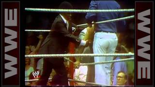 Gorilla Monsoon goes toetotoe with Muhammad Ali Championship Wrestling June 1 1976 [upl. by Ahseral]