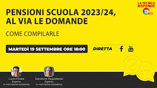 Pensioni scuola 202324 al via le domande come compilarle [upl. by Otho]