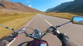 Yamaha Virago 535  Blackwidow Exhausts  4K Motorcycle ride  Glencoe [upl. by Galen]