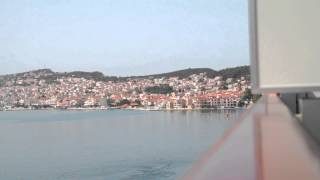 View of Argostoli Greece Kefalonia from Holland America Cruise Balcony [upl. by Ylle19]