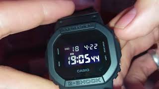 Setting Casio GShock DW5600BB manual 3229 [upl. by Ahsaekal]