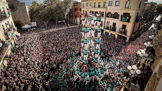 Castellers de Vilafranca  Primer 9 de 9 amb folre carregat de la història  9d9f  Tots Sants 2023 [upl. by Enial]