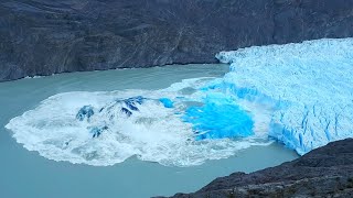 INCREDIBLE COLLAPSE TRIGGERED BY GLACIER CALVING  South America Chile [upl. by Mora]