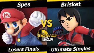 UWaterloo SSBU F23w5 Losers Finals  Spes Mario vs Brisket Mii Brawler [upl. by Novia]