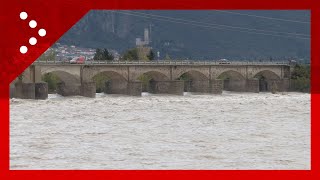 Tempesta Ciaran la piena del Fiume Tagliamento situazione a Braulins [upl. by Yelehsa]