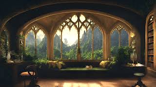 Fantasy Study Room  Peaceful Piano Music and Ambience  Relaxing Rain Sounds [upl. by Zap938]