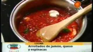 arrollados de jamon y queso con espinaca pt2 201107263gp [upl. by Bernadine]