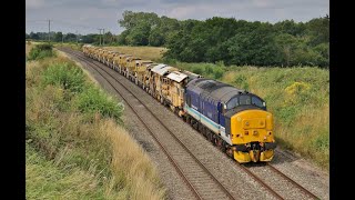 Regional Railways 37425 on 6Y03 with HOBC Wagons and also 37611 on Class 350 drag on 2nd August 2021 [upl. by Asiluy]