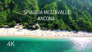 Spiaggia Mezzavalle Ancona  4K Drone [upl. by Neelahtak]