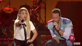 COLDPLAY ft SHAKIRA  Chantaje LIVE Chris Martin singing in Spanish [upl. by Arama]