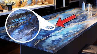 Youve NEVER Seen Countertops Like These  Blue Granite Epoxy Magic [upl. by Einhapets628]