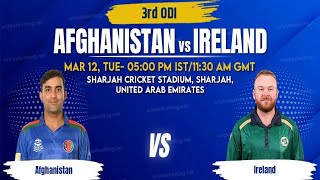 CRICKET LIVE Afghanistan Vs Ireland  3rd ODI  Sharjah  12th March 2024  ACB [upl. by Ashlie]