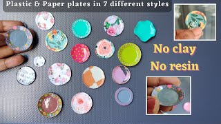 DIY Miniature Plate without Clay Tutorial  Plastic plates amp Paper plates  Dollhouse Miniatures [upl. by Lisle]