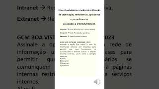 Conceitos básicos e modos de utilização de tecnologias  associados à InternetIntranet  Cebraspe [upl. by Amasa]