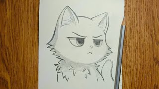 How to draw a cute cat  drawing for beginners  step by step [upl. by Oderf]