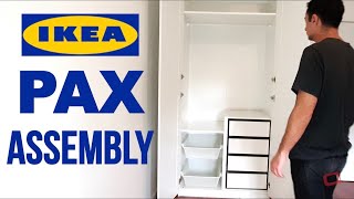 IKEA PAX Wardrobe Assembly With Doors and Soft Closing Hinges [upl. by Inama]