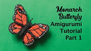 Monarch Butterfly Crochet Tutorial Part 1 [upl. by Eyahsal535]